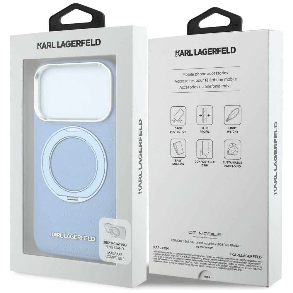 MagSafe futrola za Apple iPhone 18 Pro / 17 Pro, Karl Lagerfeld, Ring Stand 360 Saffiano, Plava