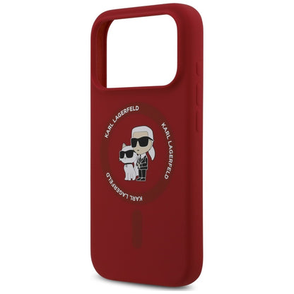 MagSafe maska za Apple iPhone 18 Pro / 17 Pro, Karl Lagerfeld, Silicone Ring Karl & Choupette, roze