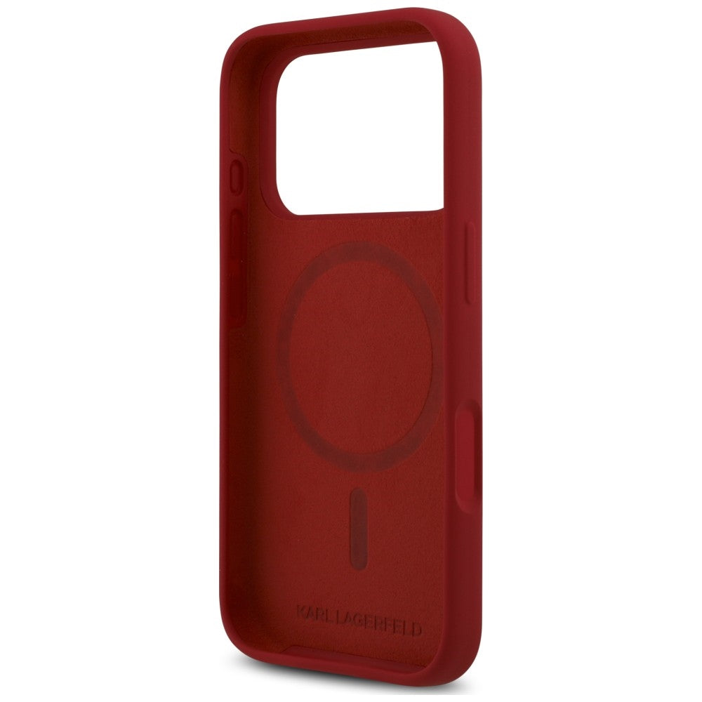 MagSafe maska za Apple iPhone 18 Pro / 17 Pro, Karl Lagerfeld, Silicone Ring Karl & Choupette, roze