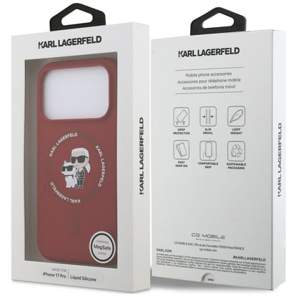 MagSafe maska za Apple iPhone 18 Pro / 17 Pro, Karl Lagerfeld, Silicone Ring Karl & Choupette, roze