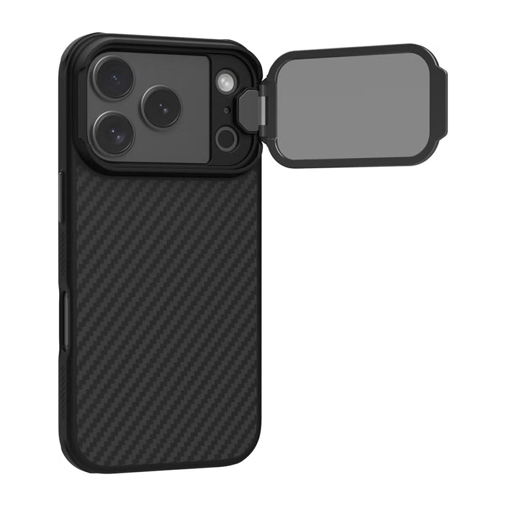 MagSafe futrola za Apple iPhone 18 Pro / 17 Pro, Nillkin, CarboProp sa providnim crnim poklopcem za objektiv, Crna