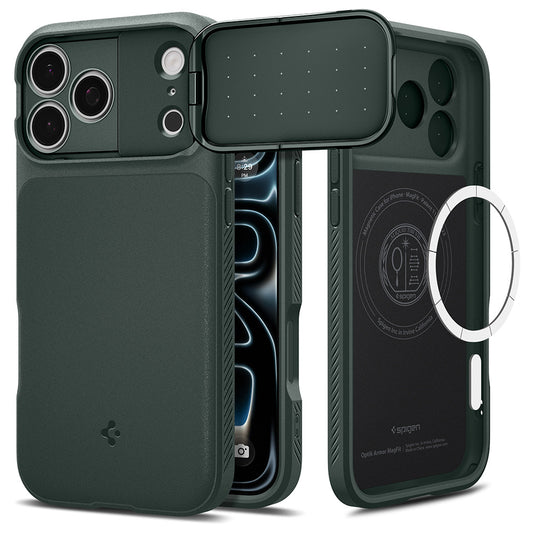 MagSafe futrola za Apple iPhone 18 Pro / 17 Pro, Spigen, Optik Armor, Zelena ACS09954