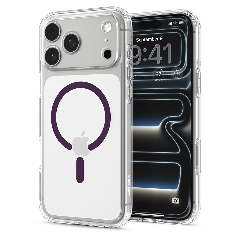 MagSafe maska za Apple iPhone 18 Pro / 17 Pro, Spigen, Ultra Hybrid, providno bordo ACS12335