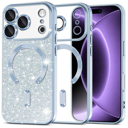 MagSafe futrola za Apple iPhone 18 Pro / 17 Pro, Techsuit, Luxury Glitter, Plava