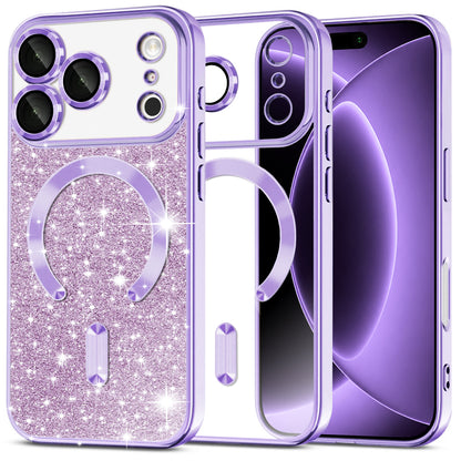 MagSafe futrola za Apple iPhone 18 Pro / 17 Pro, Techsuit, Luxury Glitter, Svetlo Ljubičasta