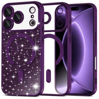 MagSafe futrola za Apple iPhone 18 Pro / 17 Pro, Techsuit, Luxury Glitter, Tamno Ljubičasta
