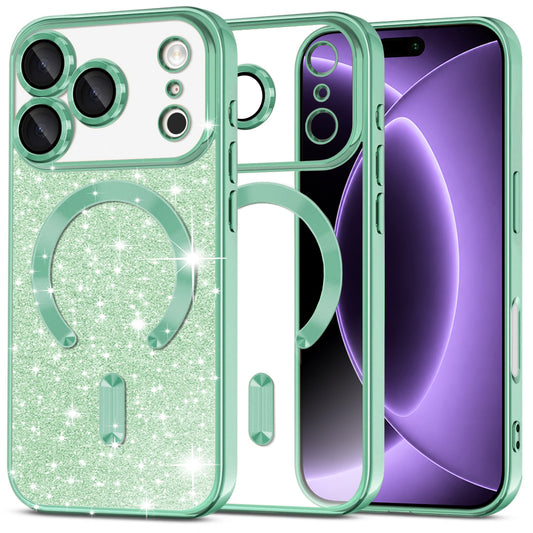 MagSafe futrola za Apple iPhone 18 Pro / 17 Pro, Techsuit, Luxury Glitter, Svetlo Zelena