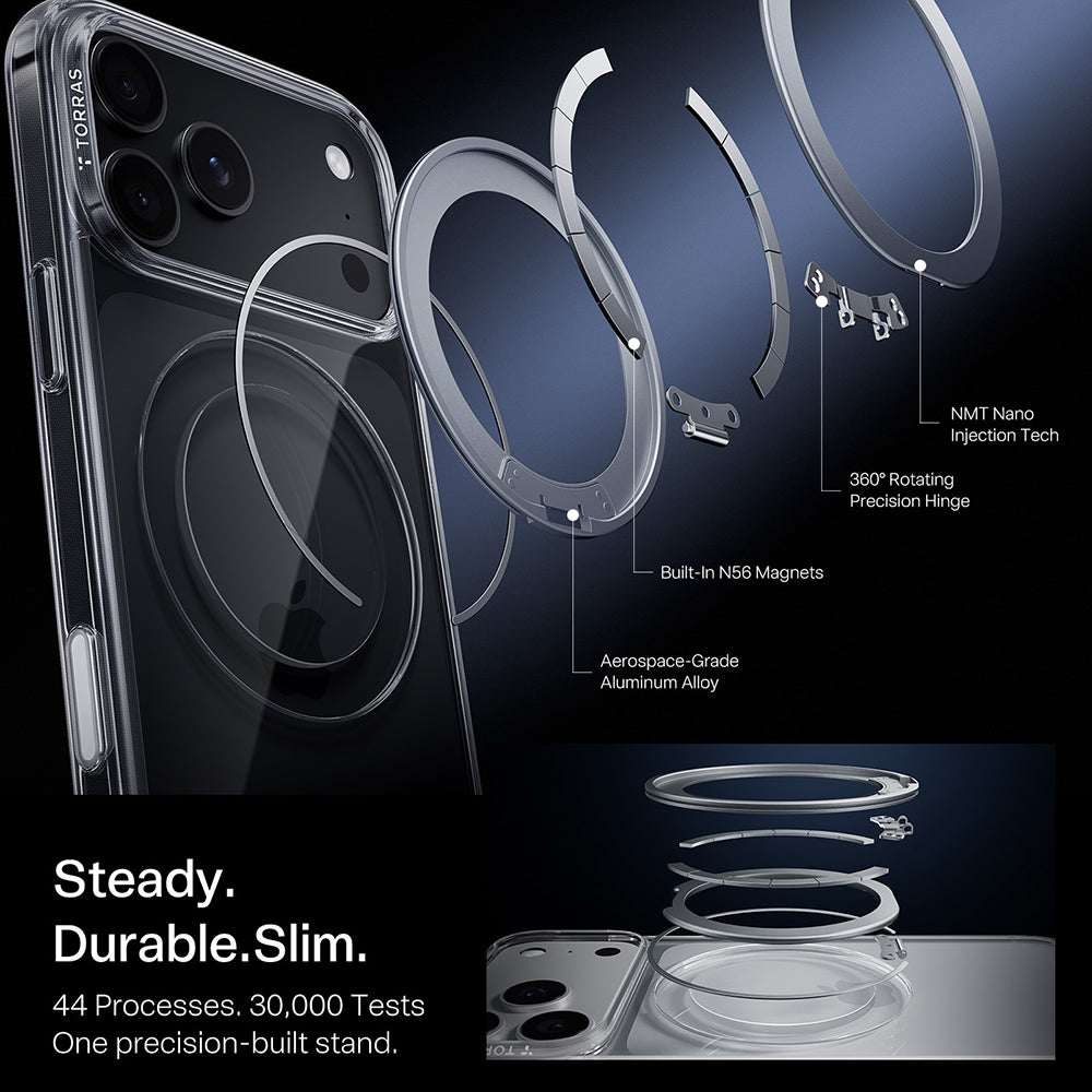 MagSafe futrola za Apple iPhone 18 Pro / 17 Pro, Torras, Ostand O1 Guardian, Providna