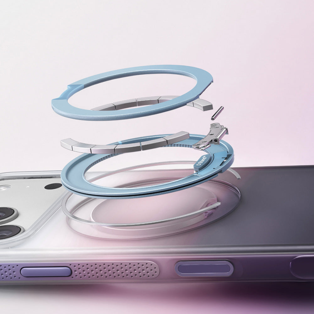 MagSafe futrola za Apple iPhone 18 Pro / 17 Pro, Torras, Ostand O3 Air Gradient, Ljubičasto Narandžasta