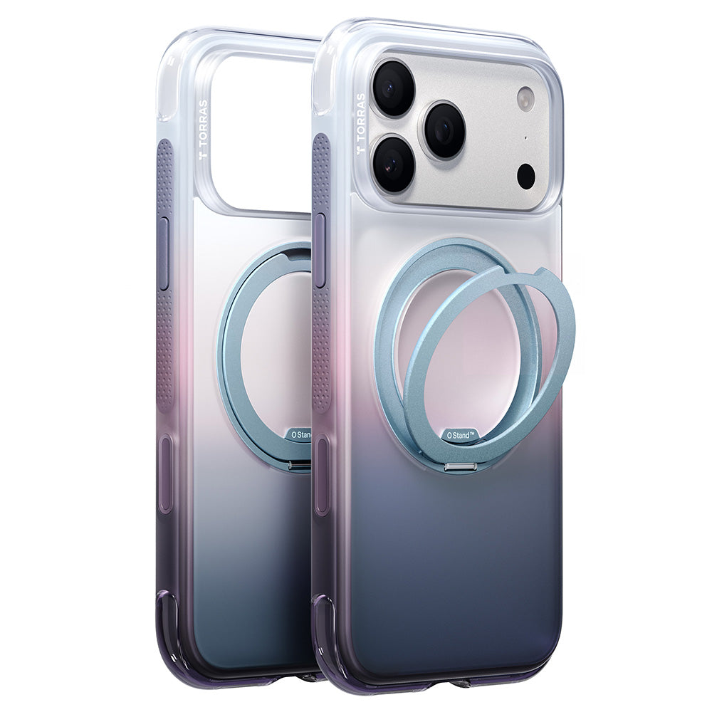 MagSafe futrola za Apple iPhone 18 Pro / 17 Pro, Torras, Ostand O3 Air Gradient, Ljubičasto Narandžasta