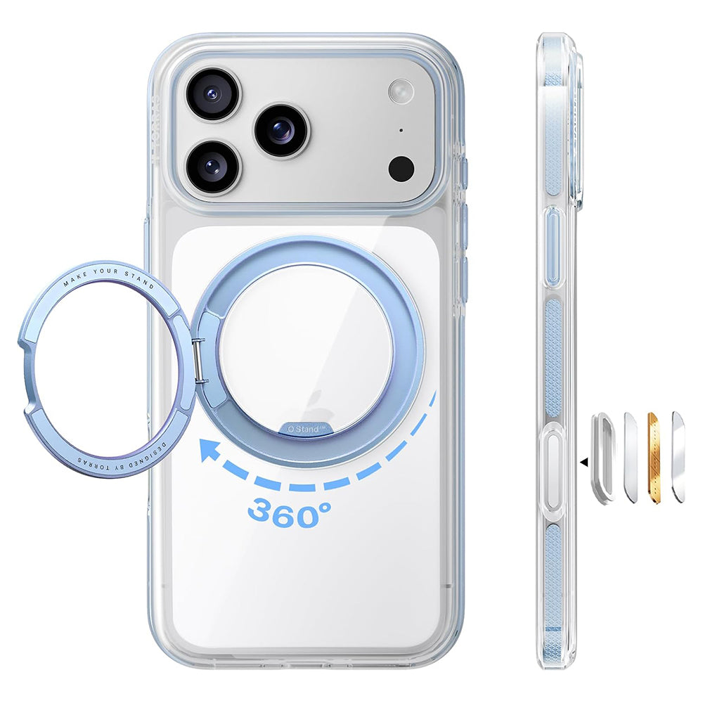 MagSafe futrola za Apple iPhone 18 Pro / 17 Pro, Torras, Ostand O3 Light, Plava