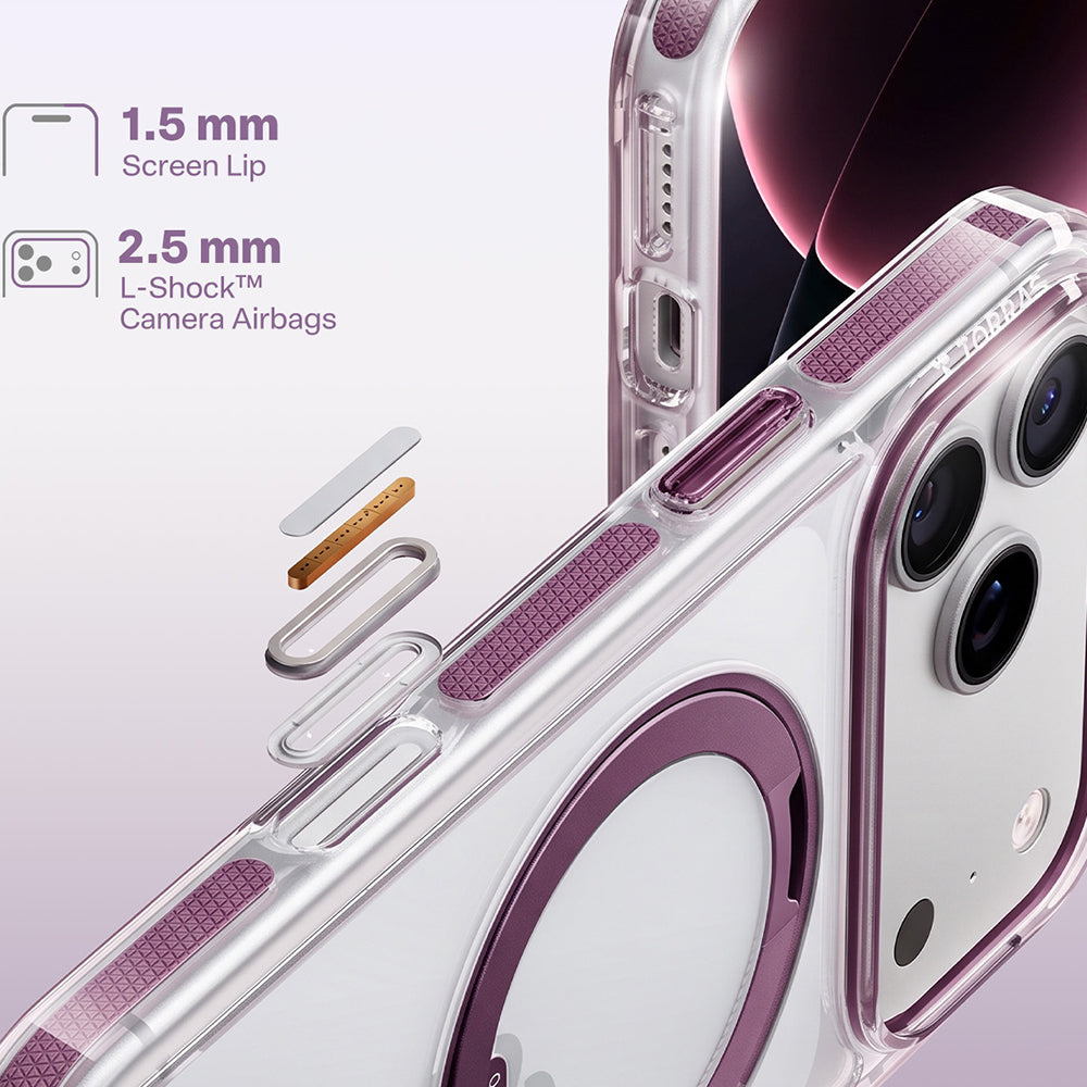 MagSafe futrola za Apple iPhone 18 Pro / 17 Pro, Torras, Ostand O3 Light, Ljubičasta