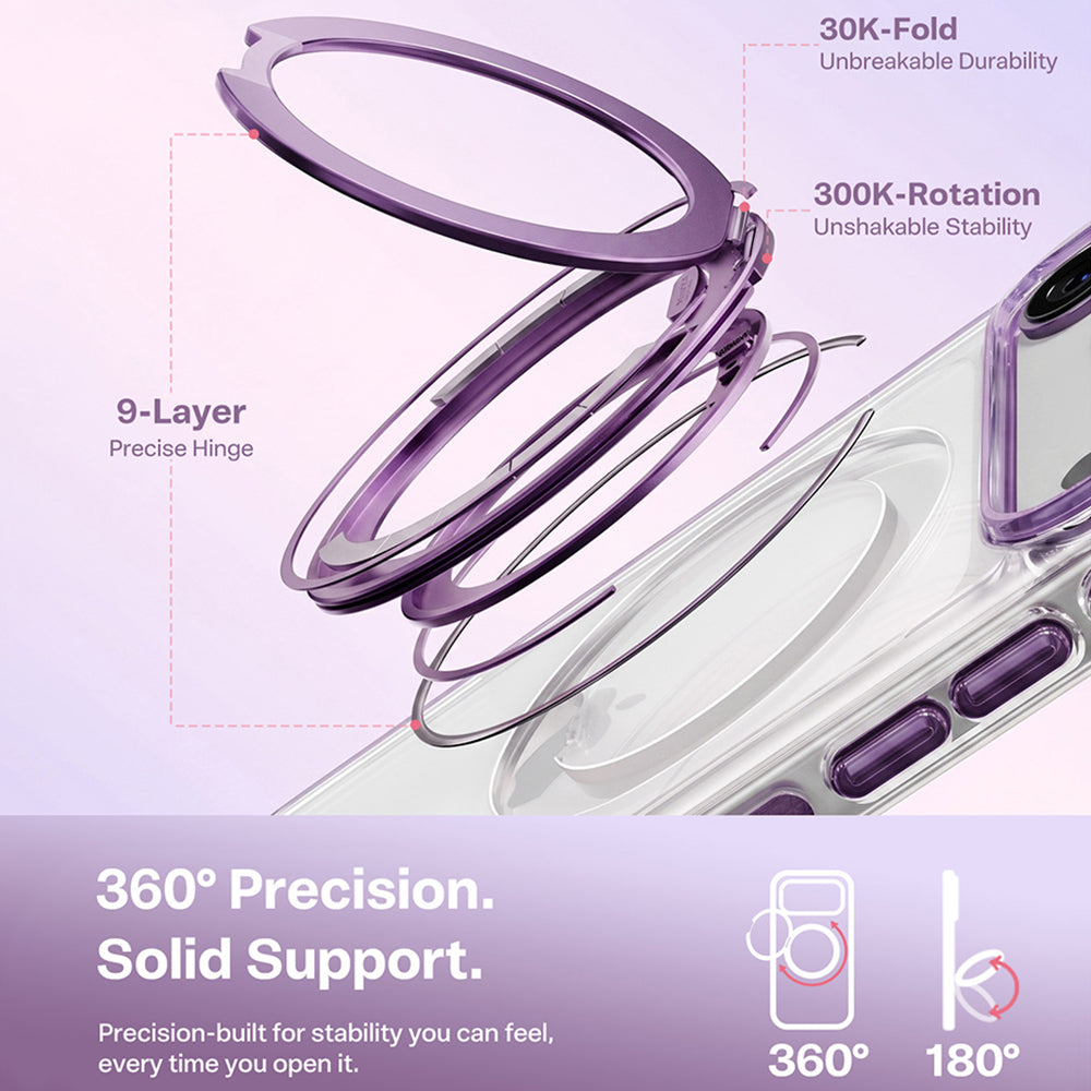 MagSafe futrola za Apple iPhone 18 Pro / 17 Pro, Torras, Ostand O3 Light, Ljubičasta