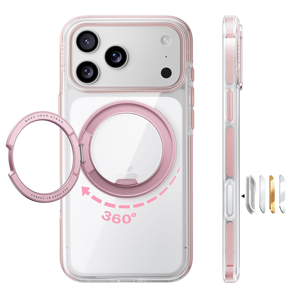 MagSafe futrola za Apple iPhone 18 Pro / 17 Pro, Torras, Ostand O3 Light, Roze