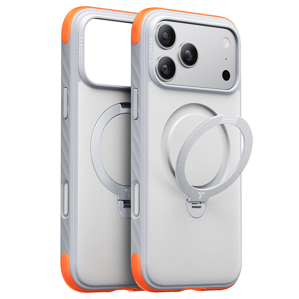 MagSafe futrola za Apple iPhone 18 Pro / 17 Pro, Torras, Ostand Q3 Rugged, Bela