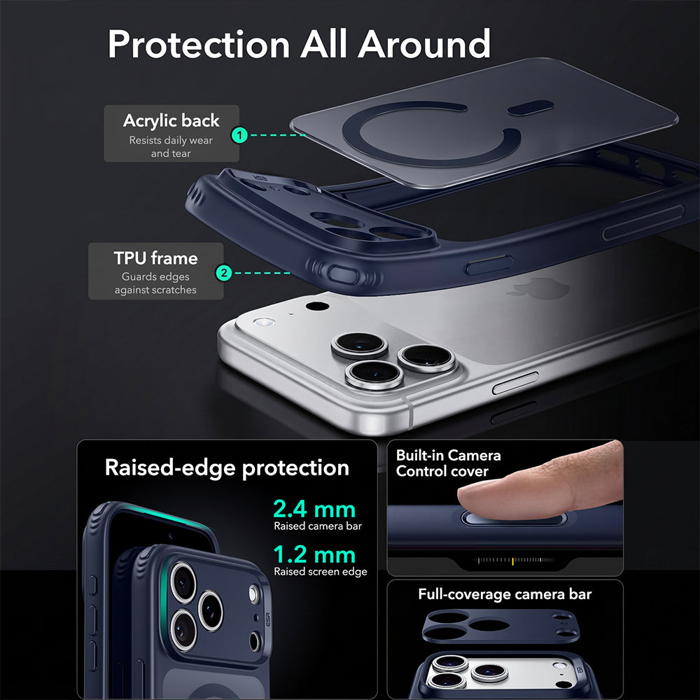 MagSafe futrola za Apple iPhone 18 Pro, ESR, Classic Hybrid, Plava Satenska