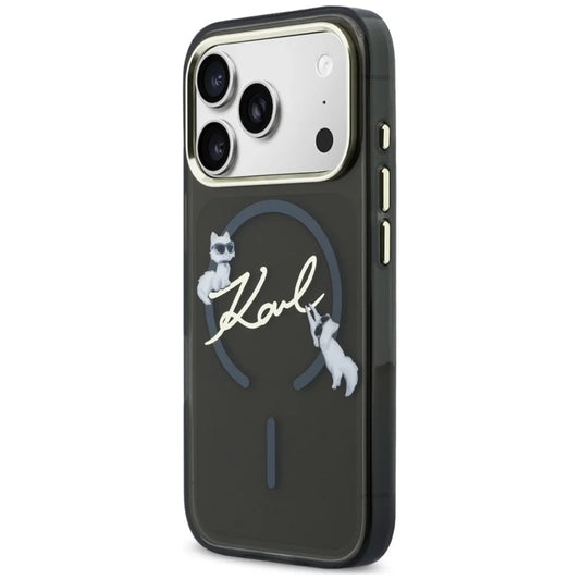 MagSafe futrola za Apple iPhone 18 Pro, Karl Lagerfeld, IML Choupette Karl Script Logo, Crna