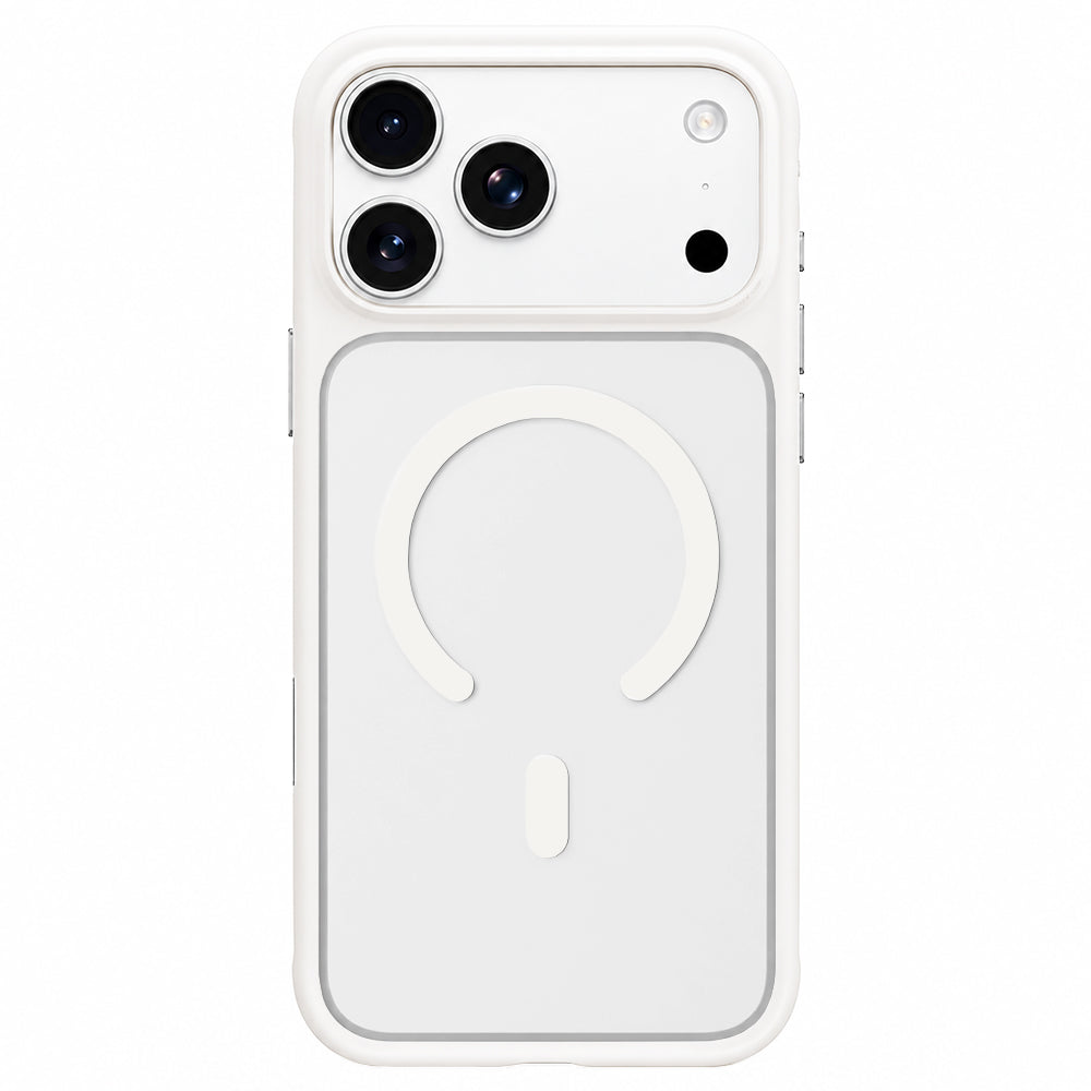 MagSafe maska za Apple iPhone 18 Pro Max / 17 Pro Max, Blueo, prijatna za kožu, protiv ispadanja, satenski bela