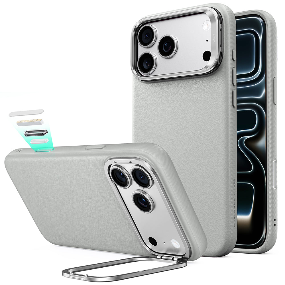 MagSafe futrola za Apple iPhone 18 Pro Max / 17 Pro Max, ESR, Atelier sa postoljem, Siva