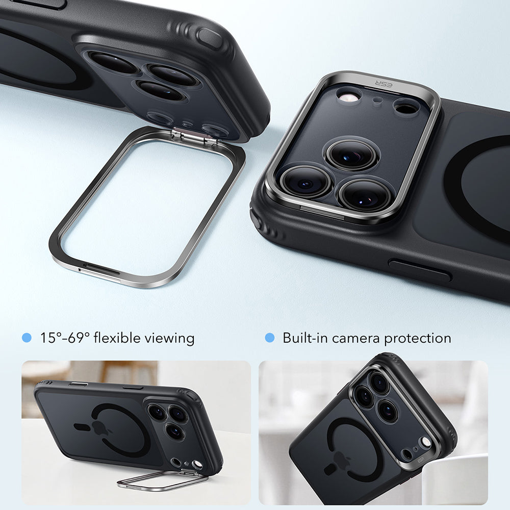 MagSafe futrola za Apple iPhone 18 Pro Max / 17 Pro Max, ESR, Classic Hybrid Kickstand, Crna Satenska