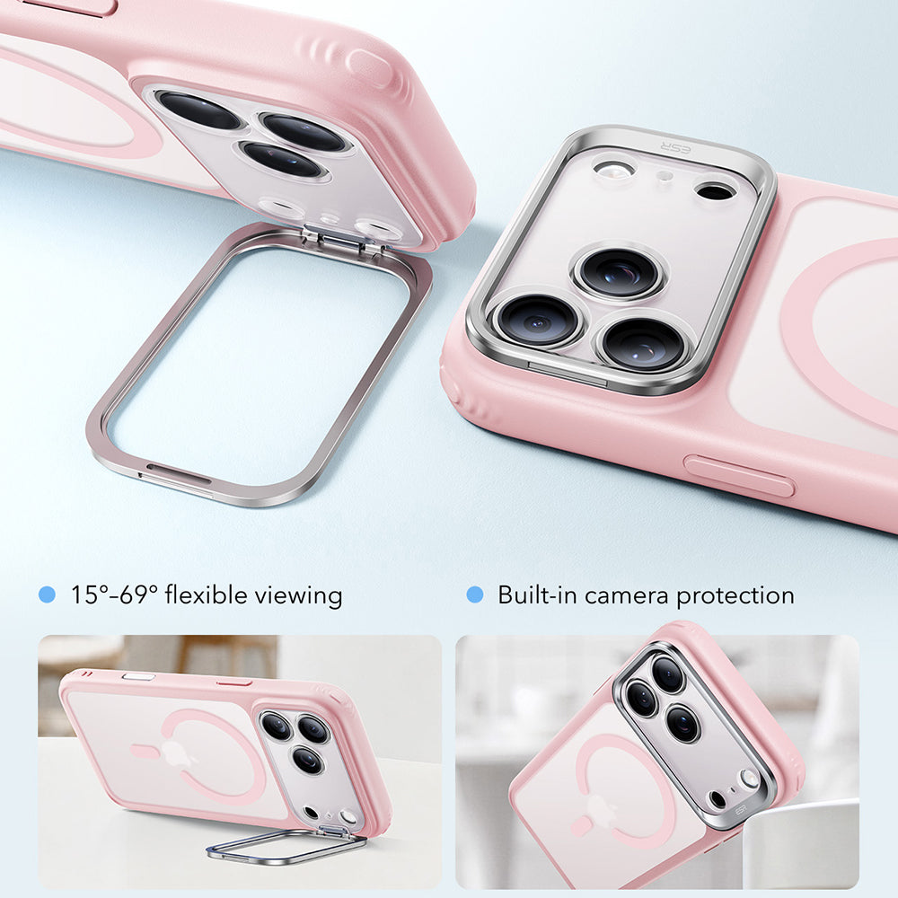 MagSafe futrola za Apple iPhone 18 Pro Max / 17 Pro Max, ESR, Classic Hybrid Kickstand, Satensko Roze