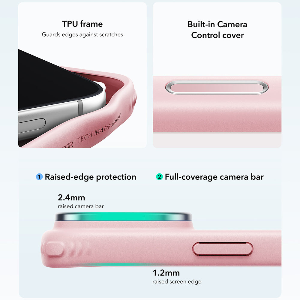 MagSafe futrola za Apple iPhone 18 Pro Max / 17 Pro Max, ESR, Classic Hybrid Kickstand, Satensko Roze