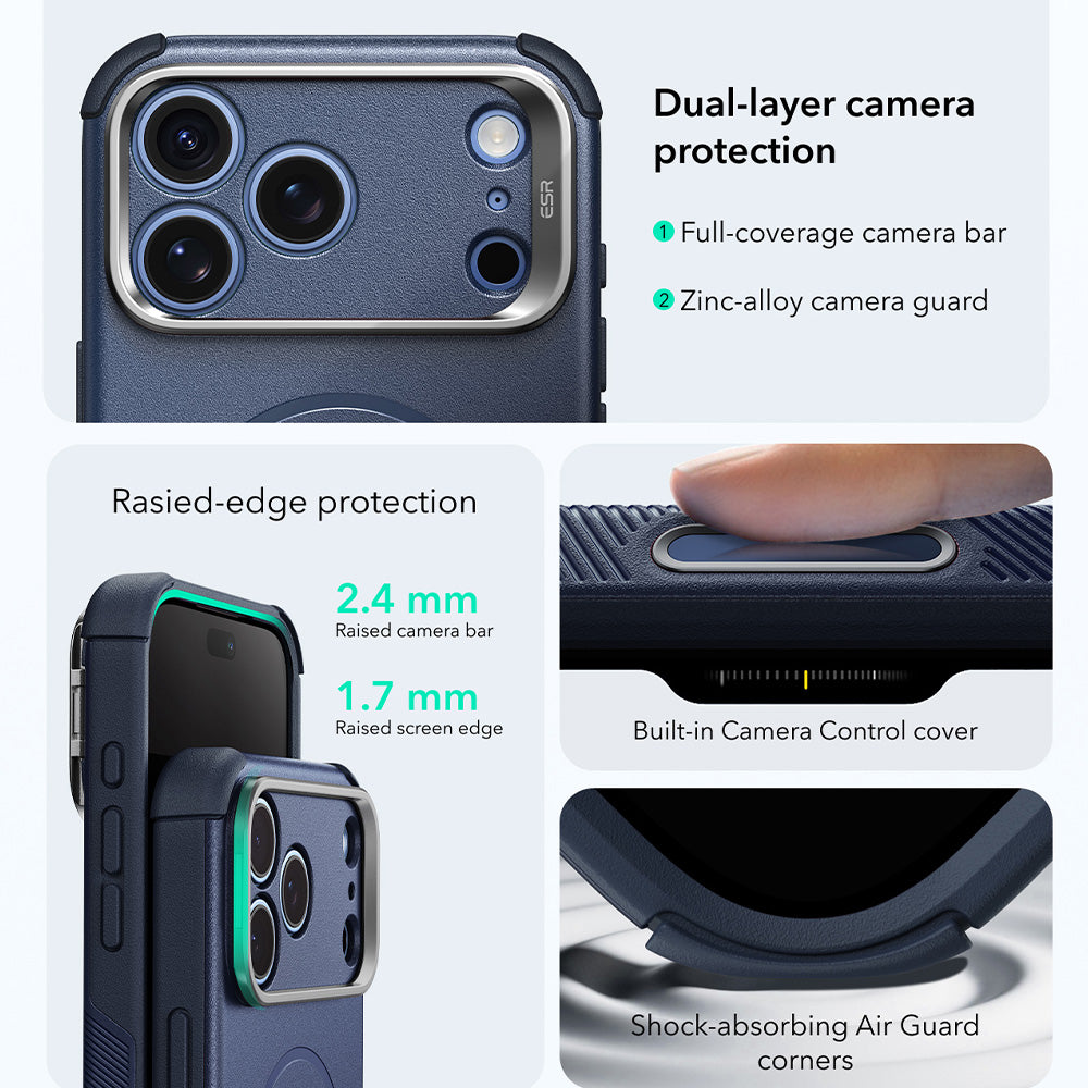 MagSafe futrola za Apple iPhone 18 Pro Max / 17 Pro Max, ESR, Cyber Armor Kickstand, Plava
