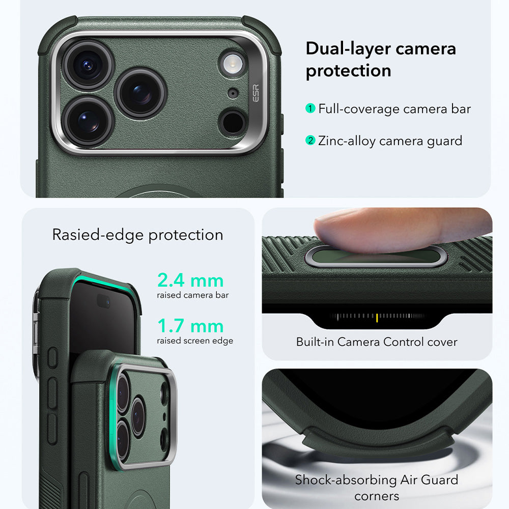 MagSafe futrola za Apple iPhone 18 Pro Max / 17 Pro Max, ESR, Cyber Armor Kickstand, Zelena
