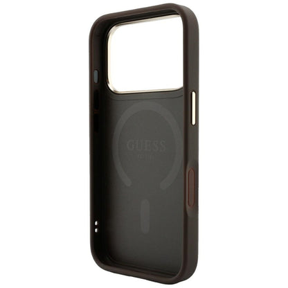MagSafe futrola za Apple iPhone 18 Pro Max / 17 Pro Max, Guess, 4G Embossed Classic, Braon