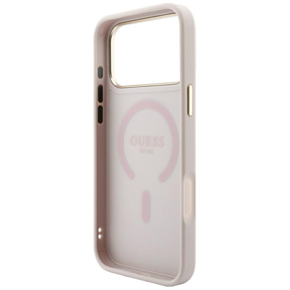 MagSafe futrola za Apple iPhone 18 Pro Max / 17 Pro Max, Guess, 4G Embossed Classic, Roze