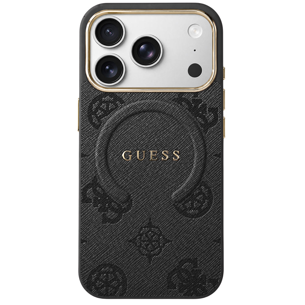 MagSafe futrola za Apple iPhone 18 Pro Max / 17 Pro Max, Guess, 4G Embossed Ring Classic Logo, Crna