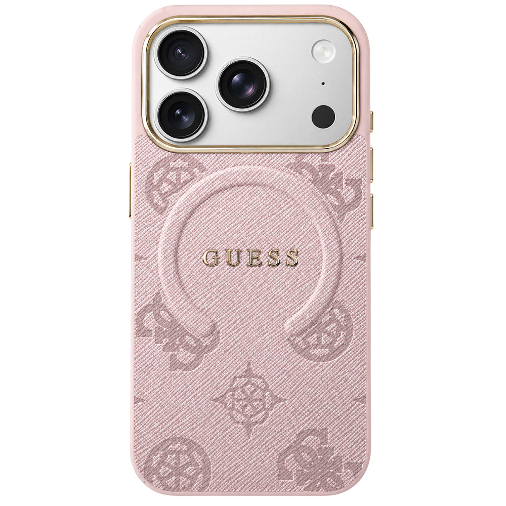 MagSafe futrola za Apple iPhone 18 Pro Max / 17 Pro Max, Guess, 4G Embossed Ring Classic Logo, Roze