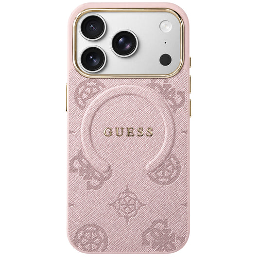 MagSafe futrola za Apple iPhone 18 Pro Max / 17 Pro Max, Guess, 4G Embossed Ring Classic Logo, Roze