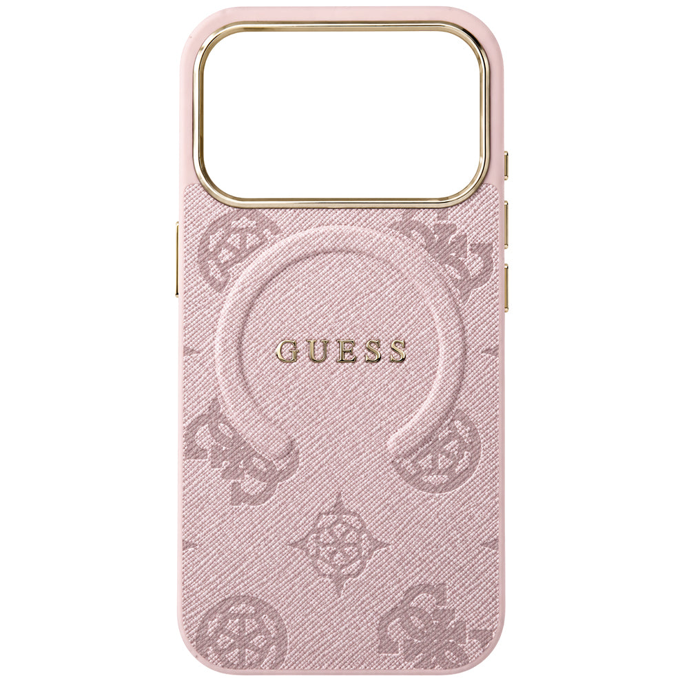 MagSafe futrola za Apple iPhone 18 Pro Max / 17 Pro Max, Guess, 4G Embossed Ring Classic Logo, Roze