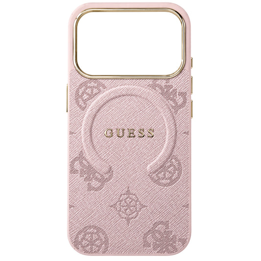 MagSafe futrola za Apple iPhone 18 Pro Max / 17 Pro Max, Guess, 4G Embossed Ring Classic Logo, Roze