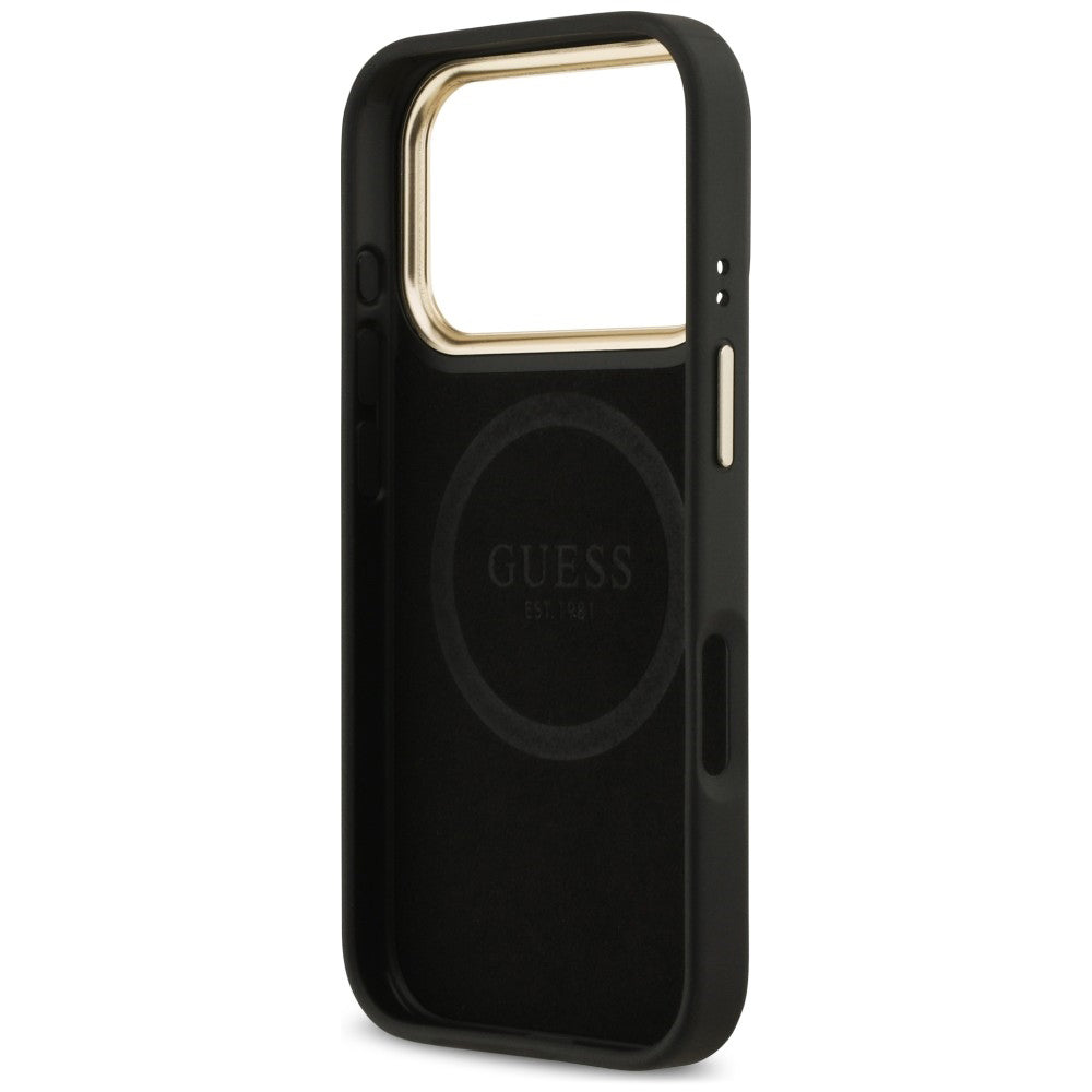 MagSafe maska za Apple iPhone 18 Pro Max / 17 Pro Max, Guess, 4G Logo Plate, crna