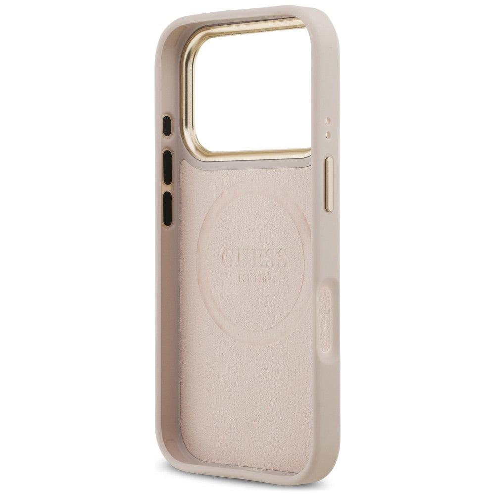 MagSafe maska za Apple iPhone 18 Pro Max / 17 Pro Max, Guess, 4G Logo Plate, roze