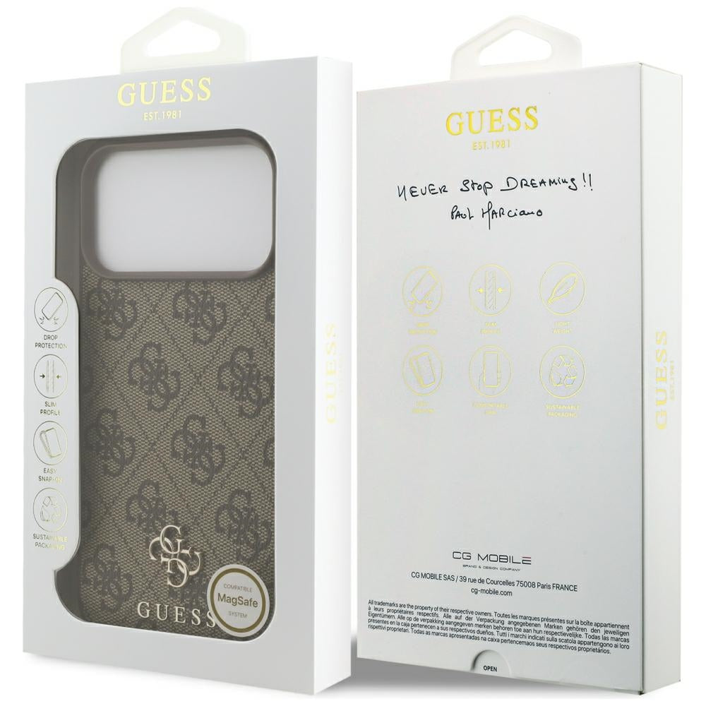 MagSafe futrola za Apple iPhone 18 Pro Max / 17 Pro Max, Guess, 4G Small and Classic, Braon