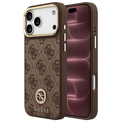 MagSafe maska za Apple iPhone 18 Pro Max / 17 Pro Max, Guess, 4G Strass Logo, braon