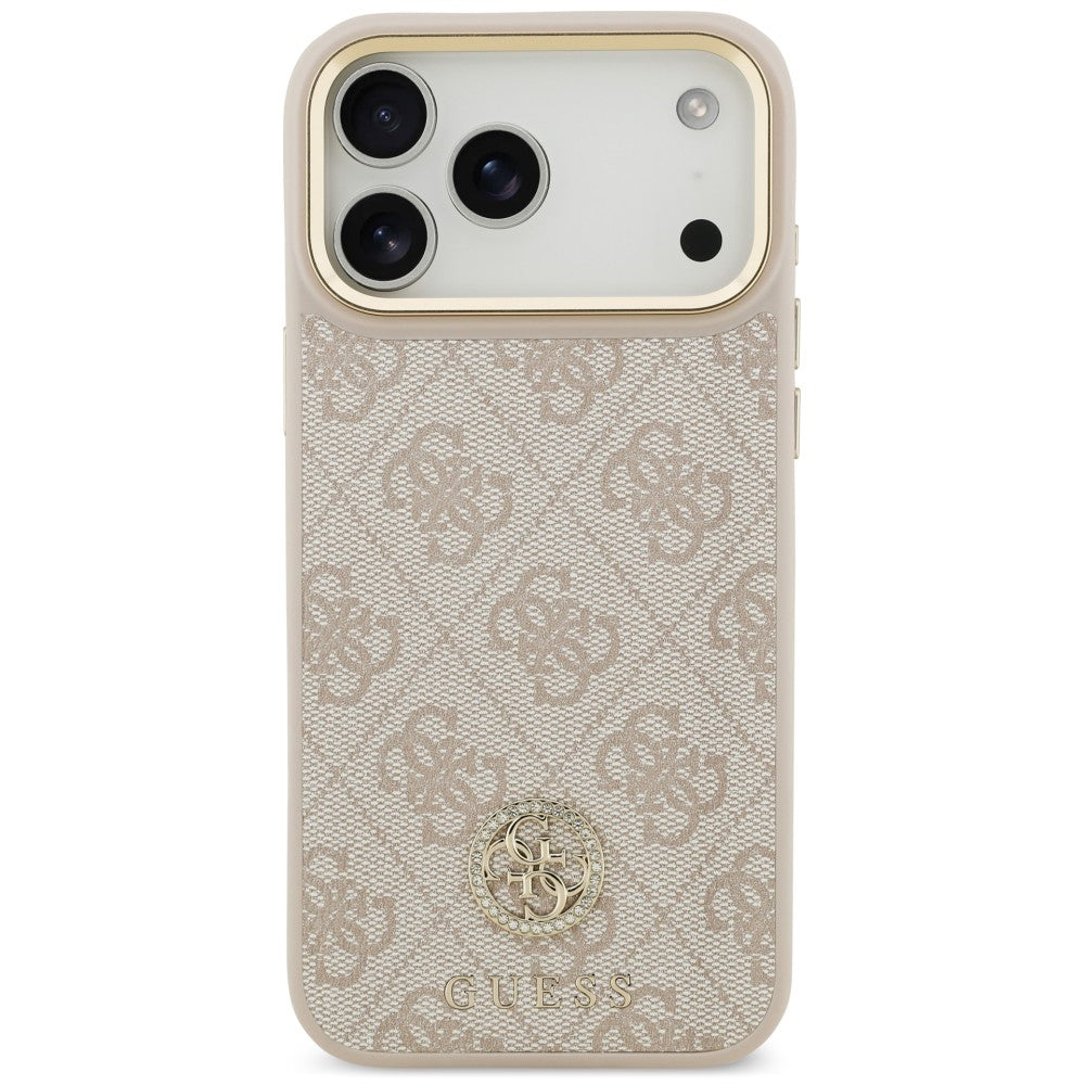 MagSafe maska za Apple iPhone 18 Pro Max / 17 Pro Max, Guess, 4G Strass Logo, roze