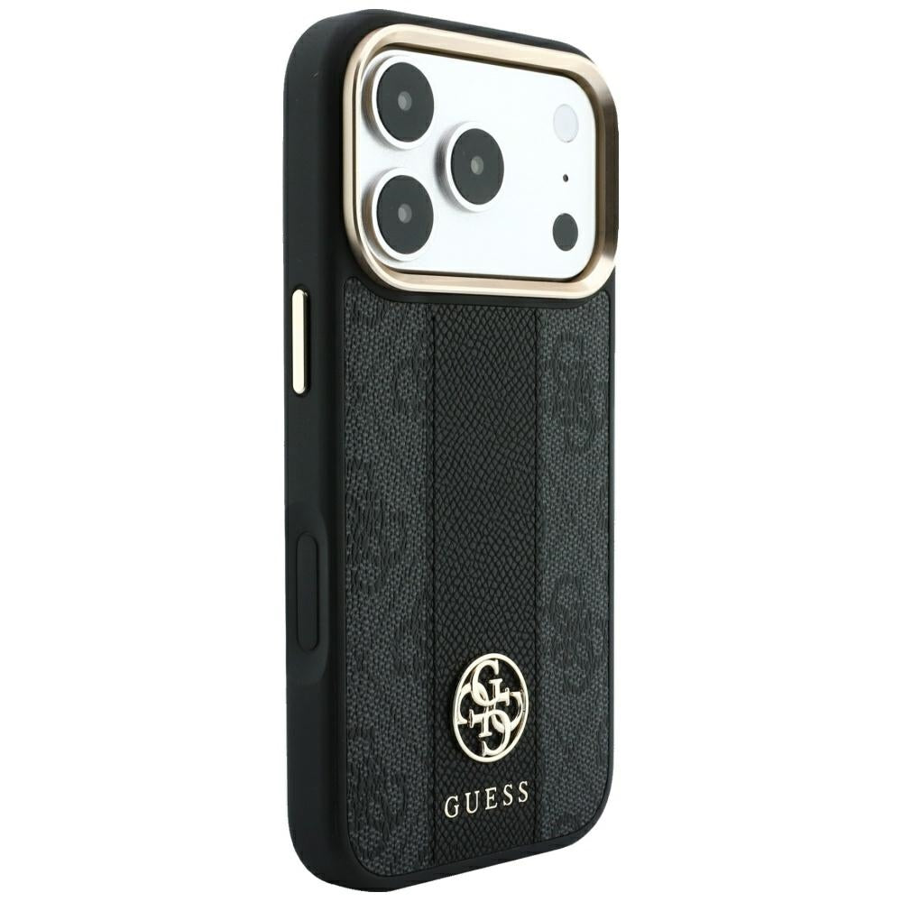 MagSafe futrola za Apple iPhone 18 Pro Max / 17 Pro Max, Guess, 4G Stripe Round Classic Logo, Crna