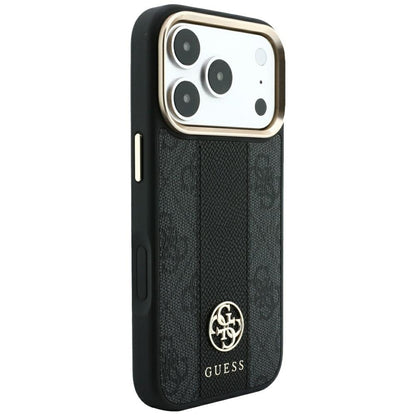 MagSafe futrola za Apple iPhone 18 Pro Max / 17 Pro Max, Guess, 4G Stripe Round Classic Logo, Crna