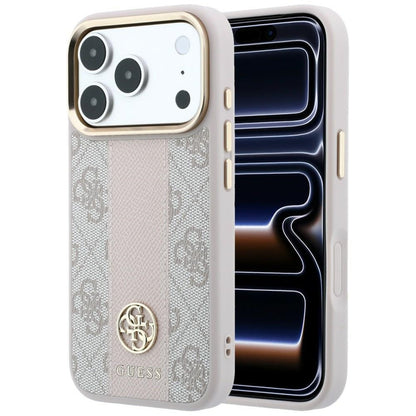 MagSafe futrola za Apple iPhone 18 Pro Max / 17 Pro Max, Guess, 4G Stripe Round Classic Logo, Roze