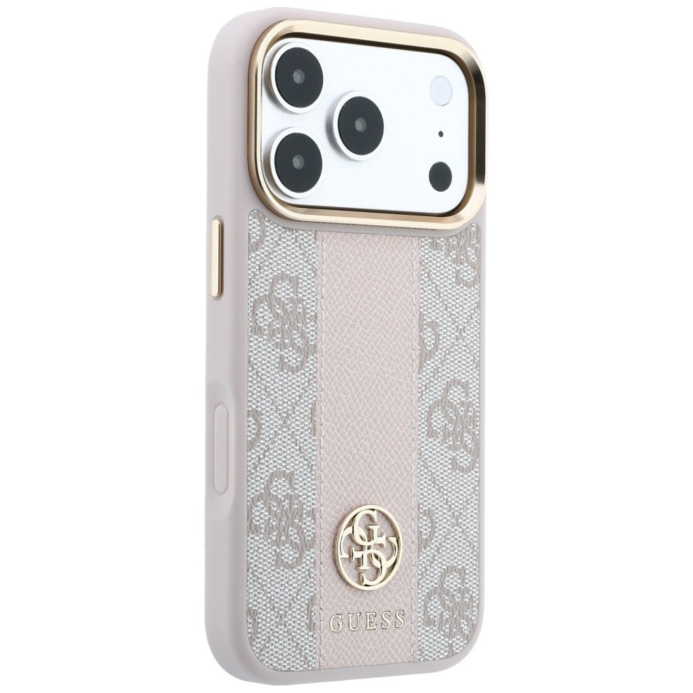 MagSafe futrola za Apple iPhone 18 Pro Max / 17 Pro Max, Guess, 4G Stripe Round Classic Logo, Roze