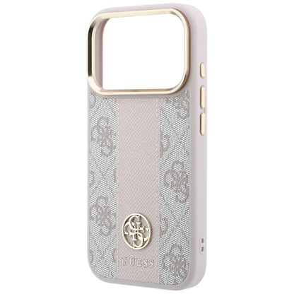 MagSafe futrola za Apple iPhone 18 Pro Max / 17 Pro Max, Guess, 4G Stripe Round Classic Logo, Roze