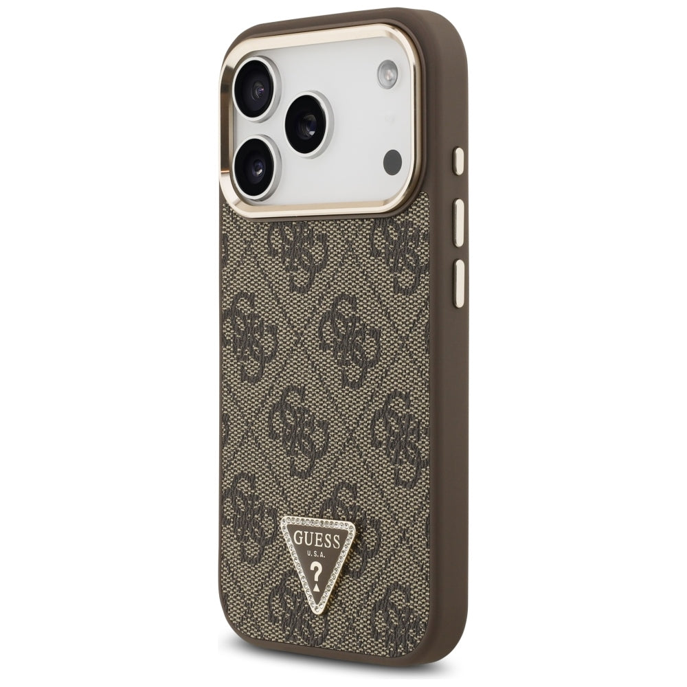 MagSafe futrola za Apple iPhone 18 Pro Max / 17 Pro Max, Guess, 4G Triangle Logo, Braon