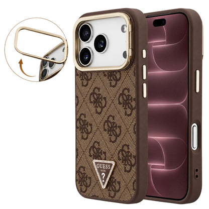 MagSafe maska za Apple iPhone 18 Pro Max / 17 Pro Max, Guess, 4G Triangle Logo & Stand Camera, braon
