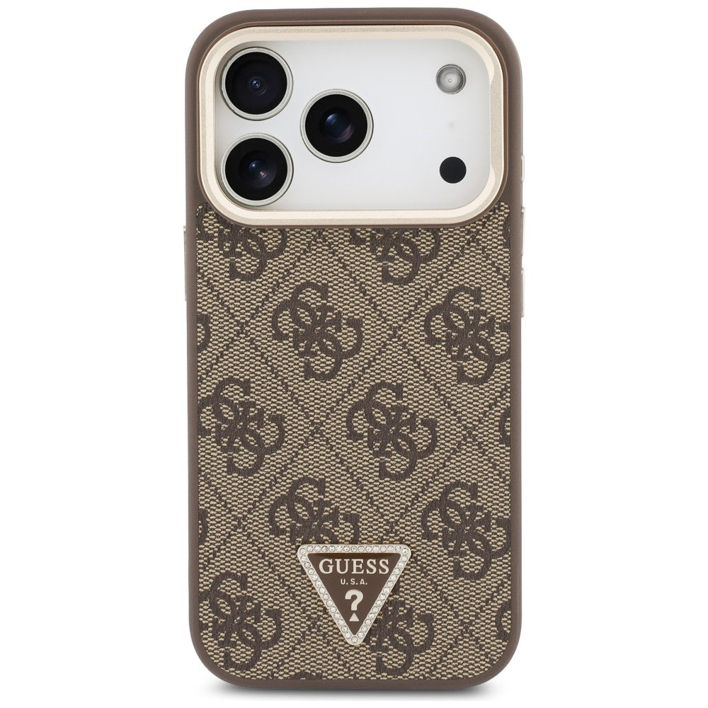 MagSafe maska za Apple iPhone 18 Pro Max / 17 Pro Max, Guess, 4G Triangle Logo & Stand Camera, braon