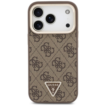 MagSafe maska za Apple iPhone 18 Pro Max / 17 Pro Max, Guess, 4G Triangle Logo & Stand Camera, braon