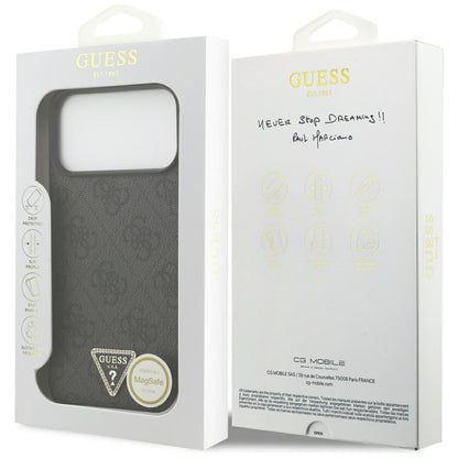 MagSafe futrola za Apple iPhone 18 Pro Max / 17 Pro Max, Guess, 4G Triangle Strass, Crna